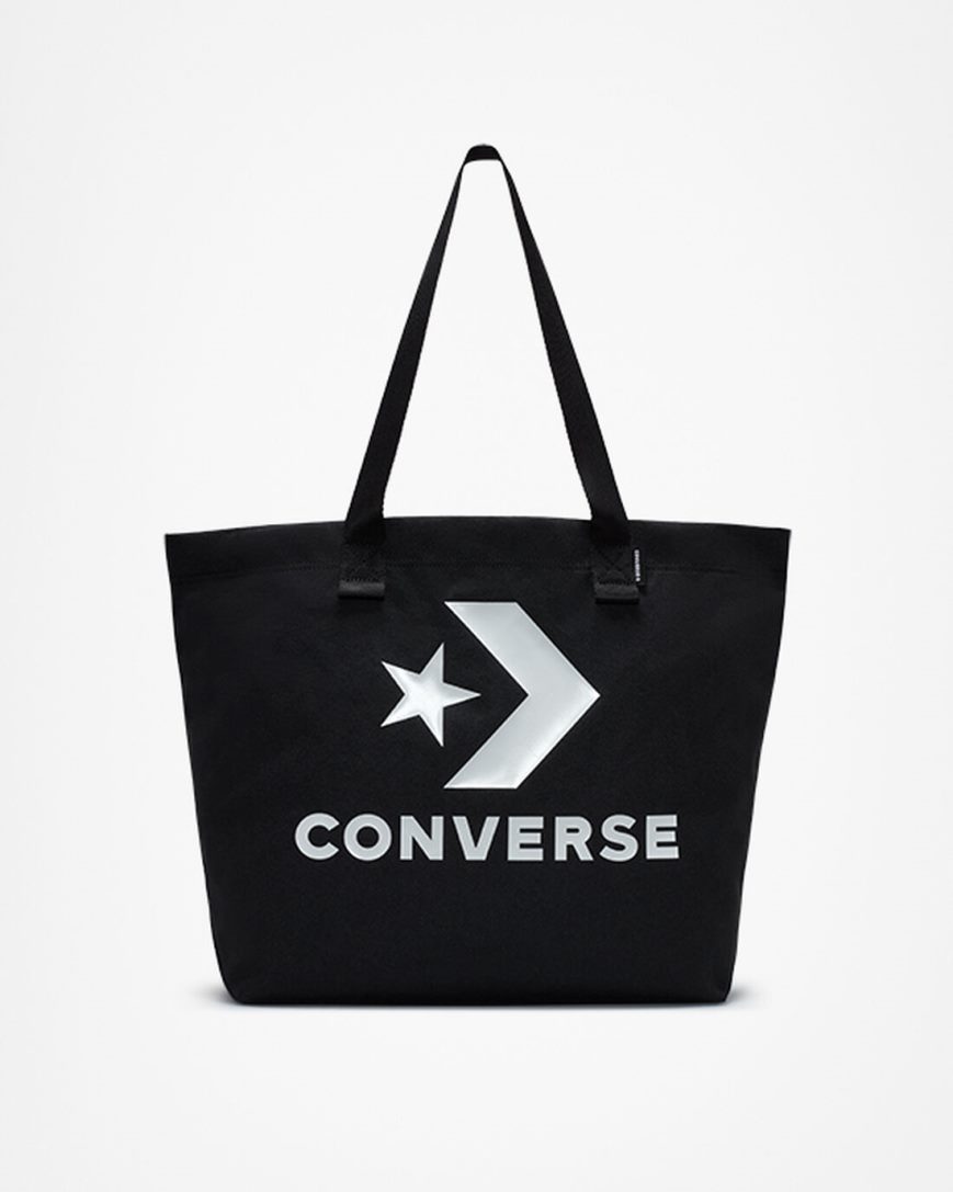 Genti Barbati Converse Star Chevron Tote Negrii Albi | RO FRCTV438